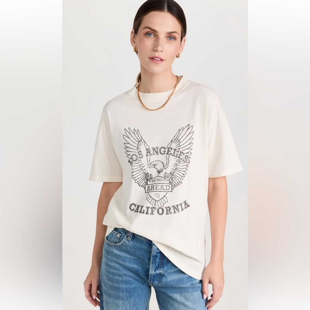 Anine Bing Milo Tee Black Eagle